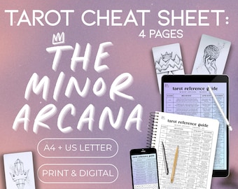 Minor Arcana Tarot Cheat Sheet: Quick Reference Guide (PDF)