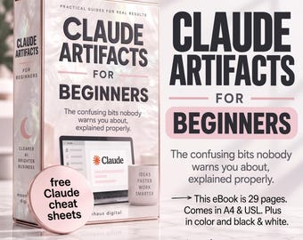 Claude Artifacts for Beginners | Build AI Tools Ebook | No Code Guide Cheatsheet| Digital Download