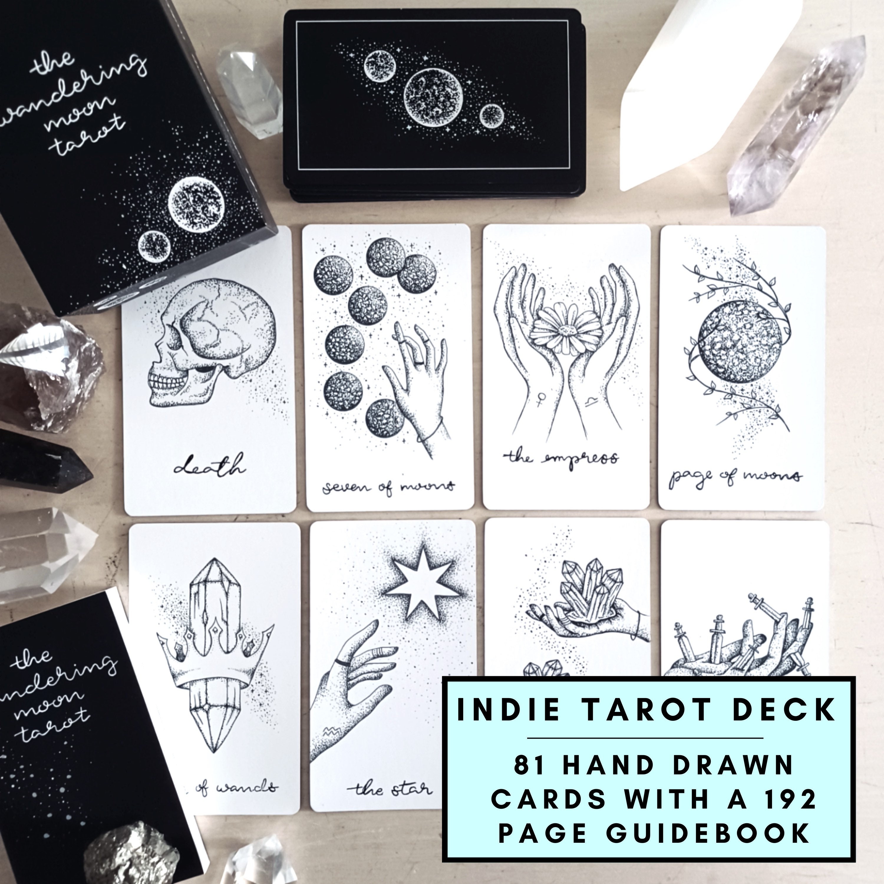The Wandering Moon Tarot With Guidebook 81 Cards Indie - Etsy