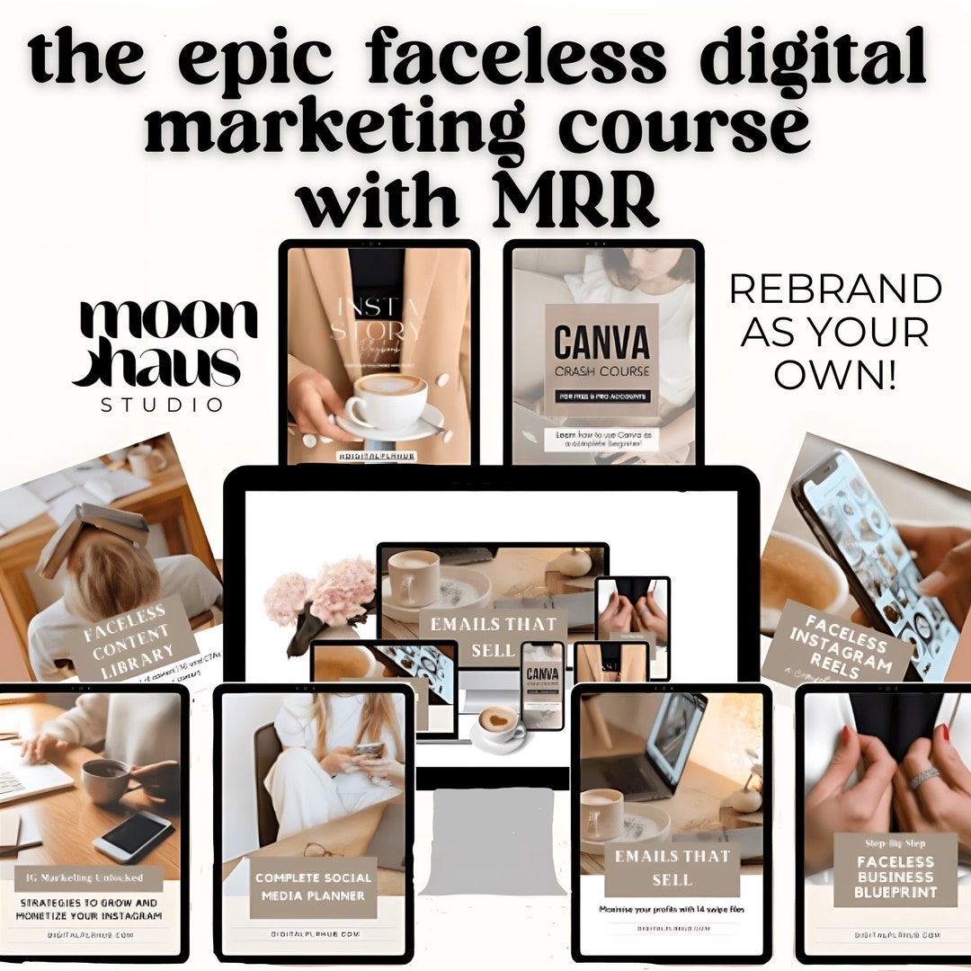Faceless Digital Marketing Course Bundle With MRR PLR for Reels ...