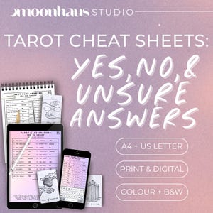Tarot Cheat Sheet: Yes No Answers, Major & Minor Arcana (Printable PDF)