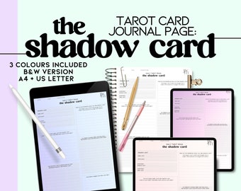 tarot journal page: daily tarot reading | divination item | digital printable downloadable PDF | instant download |