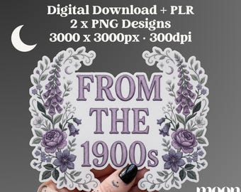 From the 1900s PNG: Spring Floral Vintage Grandma, Grandmacore Witchy, Retro Thrifting Sublimation