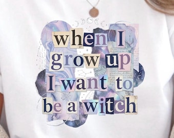 Witchy Collage PNG, Dark Academia Sublimation Wrap, Spooky Girl (Digital Download)