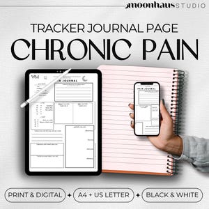 chronic pain journal page | pain tracker symptom page | PDF printable download
