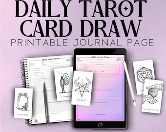 Tarot Card Journal Page: Daily Draw Tracker, Grimoire Printable (PDF Download A4/US Letter)