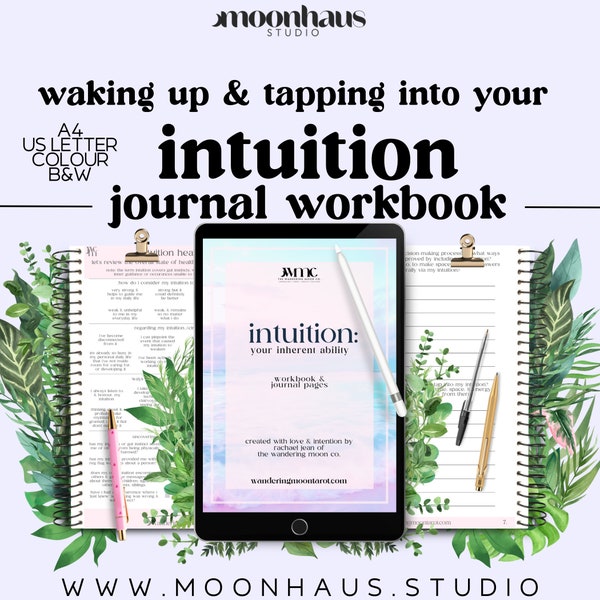 spiritual journal printable: intuition e-book spirituality planner, notebook | PDF download