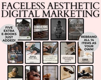 faceless reels digital product marketing course bundle with MRR PLR | reels, stories, emails, DFY Canva templates to resell, content planner