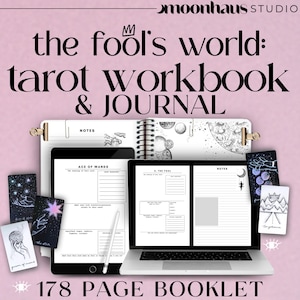 Digital Tarot Journal & Workbook For Beginners | Learn Tarot Guide, Printable Notebook and Custom Journal | Divination Cards for Reading