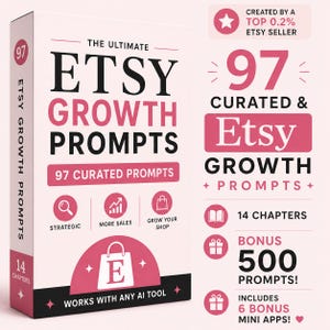 Etsy Sellers Prompts Ebook | Claude AI ChatGPT Writing Prompt Pack Templates | Side Hustle SEO