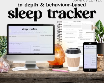 sleep tracker: printable digital sleep log | chronic pain and illness journal page | sleep habit diary |