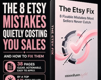 Etsy Seller Guide | Digital Product Ebook | Fix My Shop | Sell Instant Download Products