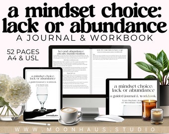 mindset & growth journal workbook for manifesting abundance, money, wealth, prosperity | personal development | manifestation printable PDF