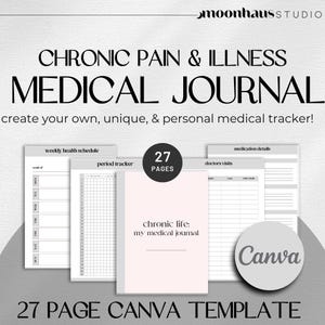 canva template: medical journal -  chronic pain & chronic illness, fibromyalgia, invisible disability