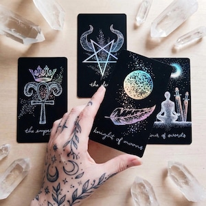 Tarot Deck: Indie, Holographic Cards with Guidebook | Divination Reading | Beginner friendly