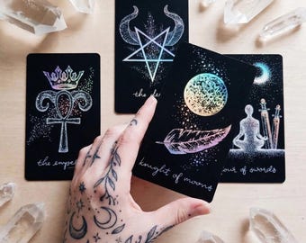 Tarot Deck: Indie, Holographic Cards with Guidebook | Divination Oracle Reading,