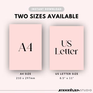 two sizes available, a4 and USL