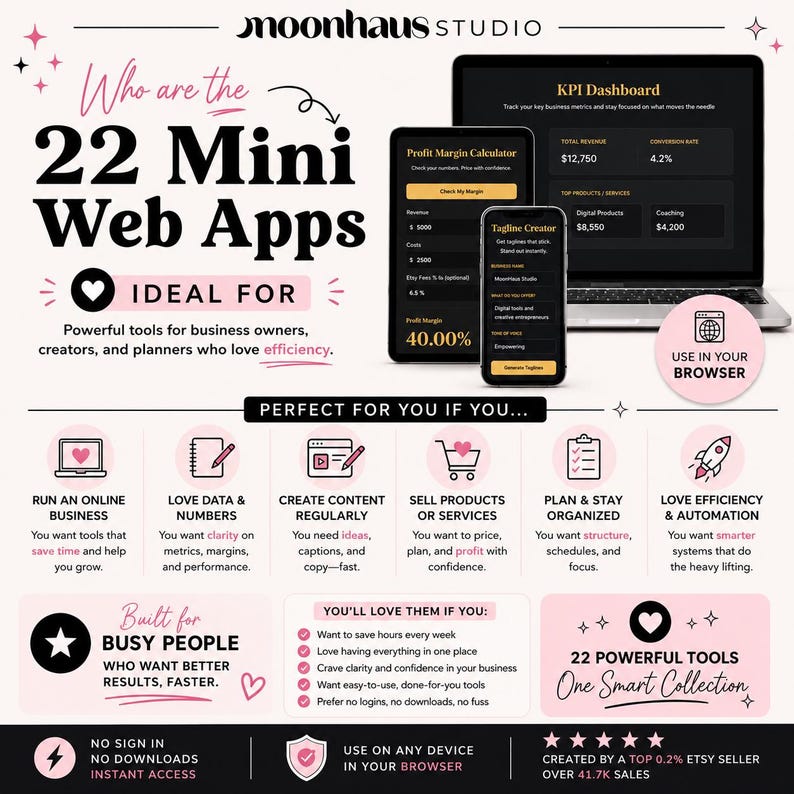 who the 22 mini web apps are ideal for