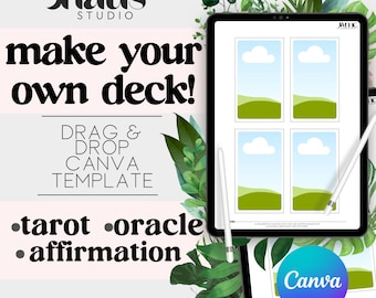 canva template: digital tarot oracle cards diy