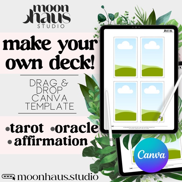 canva template: digital tarot oracle cards diy