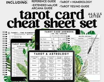 tarot cheat sheet bundle | digital printable | download PDF