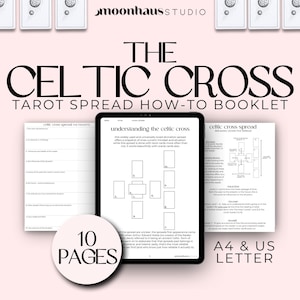 celtic cross tarot reading spread: how to guide, journal booklet workbook | oracle divination, learn tarot beginner, digital printable PDF