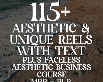 115+ unique aesthetic reels with Master Resell Rights | reels with text | motivational, travel, content library, DFY