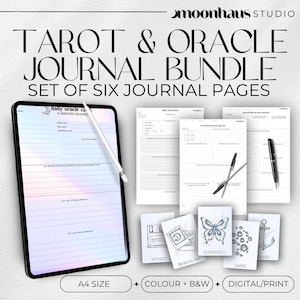 Diario de cartas del tarot y del oráculo: descarga digital en formato PDF