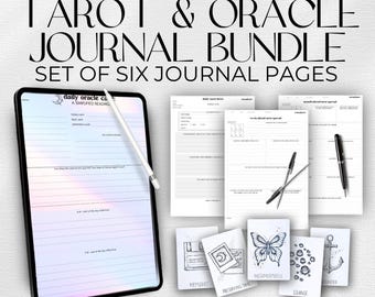 tarot & oracle card journal bundle: digital download PDF