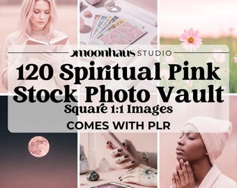 Pink Spiritual Stock Images Canva, PLR Digital Products, Content Creator, Pinterest Templates & Faceless Marketing