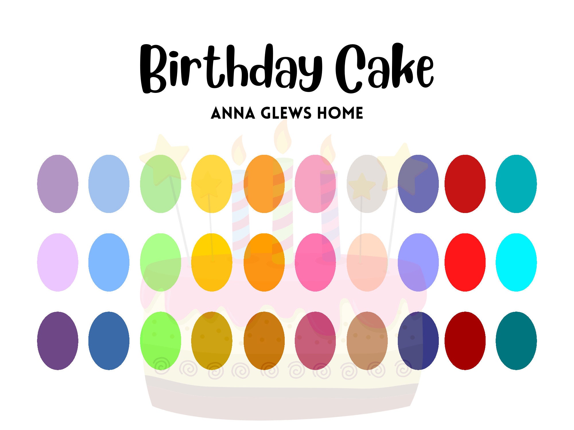 Birthday Cake Bright Procreate Color Palette Color Swatches iPad ...