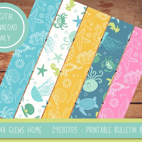 Classroom Bulletin Board Border Junior Under the Sea Pattern Etsy