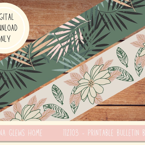 Mini Classroom Bulletin Board Border Jungle Pattern, Classroom Decor, Homeschool Printables, Teacher Printables, Printables for Classrooms