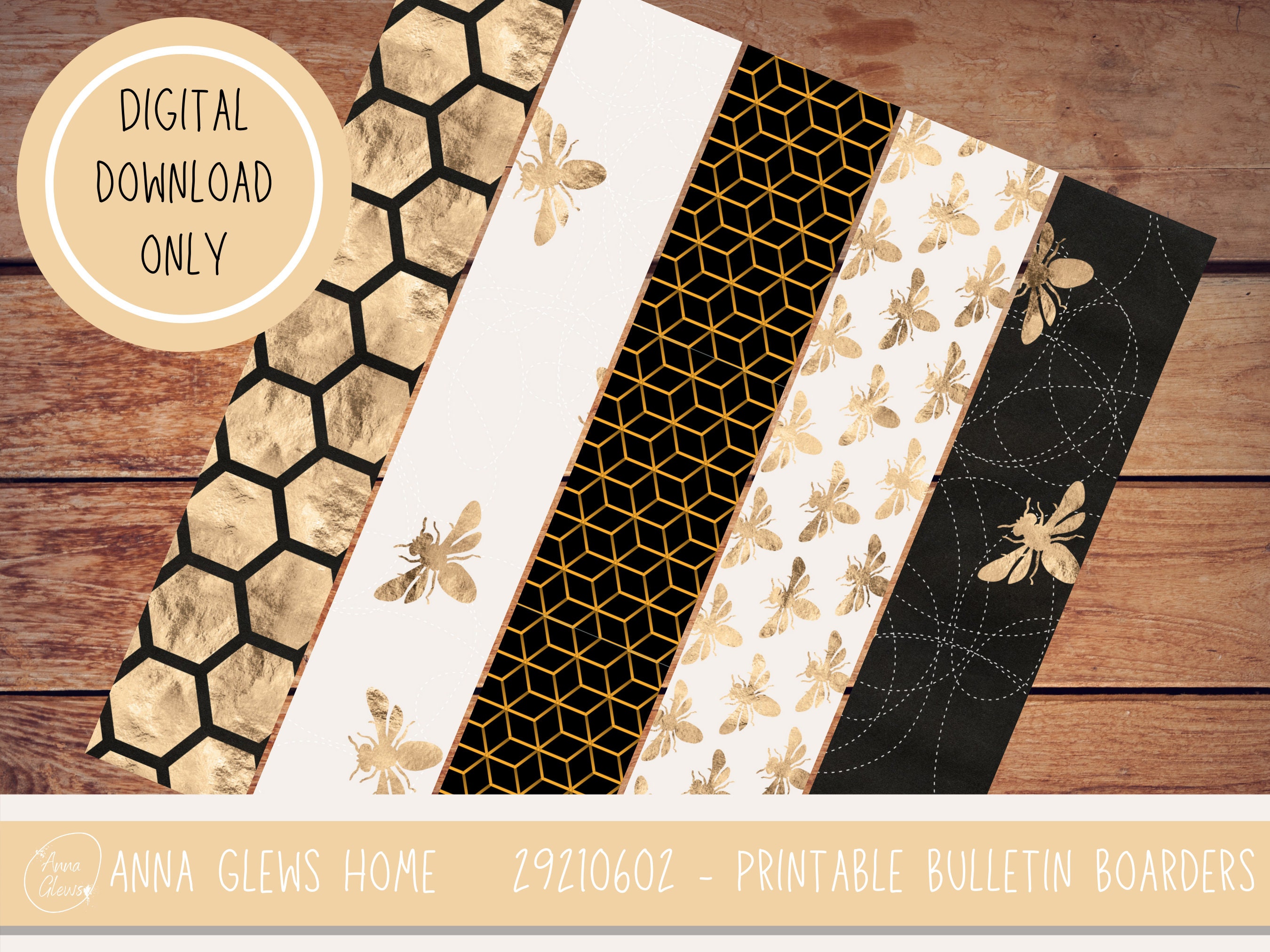 Classroom Bulletin Board Border Nature Gold and Black Bee Etsy UK