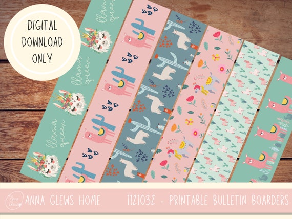 Printable Llama Pattern Artwork Downloadable Boho Style - Etsy