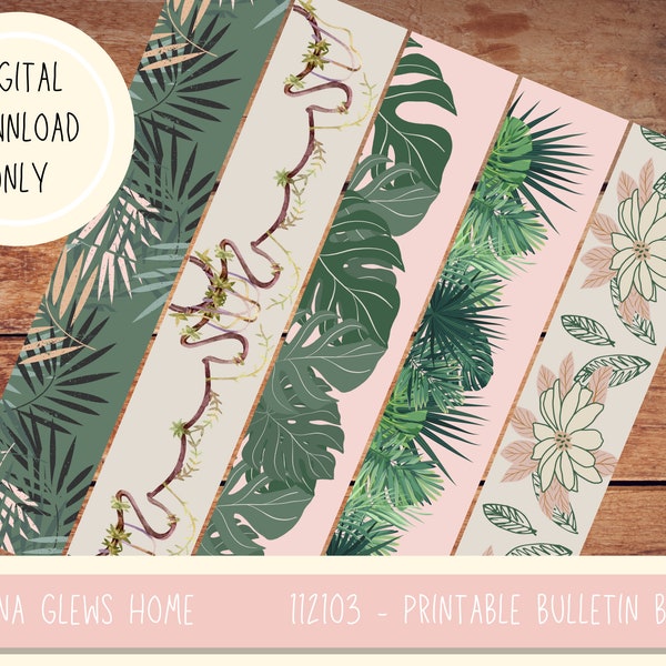 Classroom Bulletin Board Border Jungle Pattern, Classroom Decor, Homeschool Printables, Teacher Printables, Printables for Classrooms