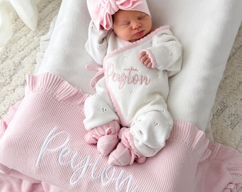 Baby girl personalised announcement  set