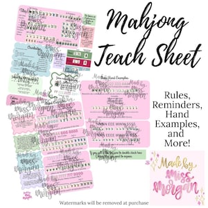 Mahjong Teach Sheet