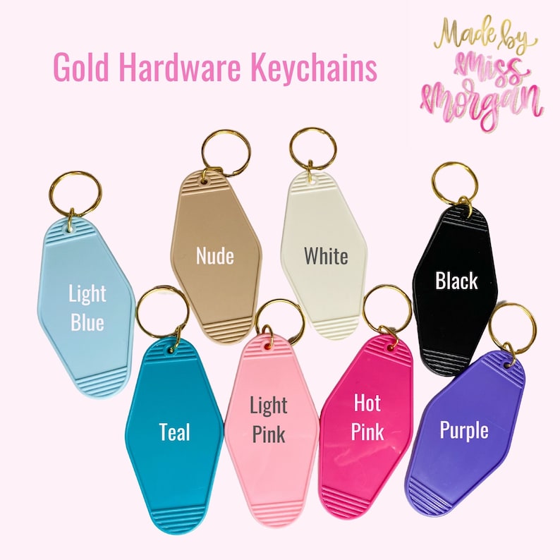 Customizable Dorm Keychain Motel Style Keychains Back to Etsy