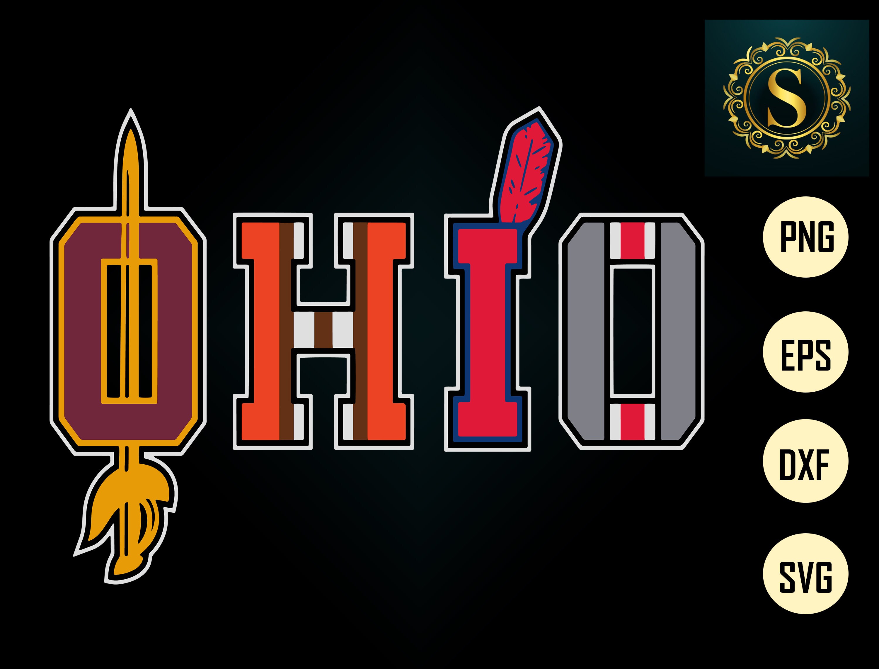 OHIO Sports Fans Cleveland and Columbus Vintage SVG A Etsy