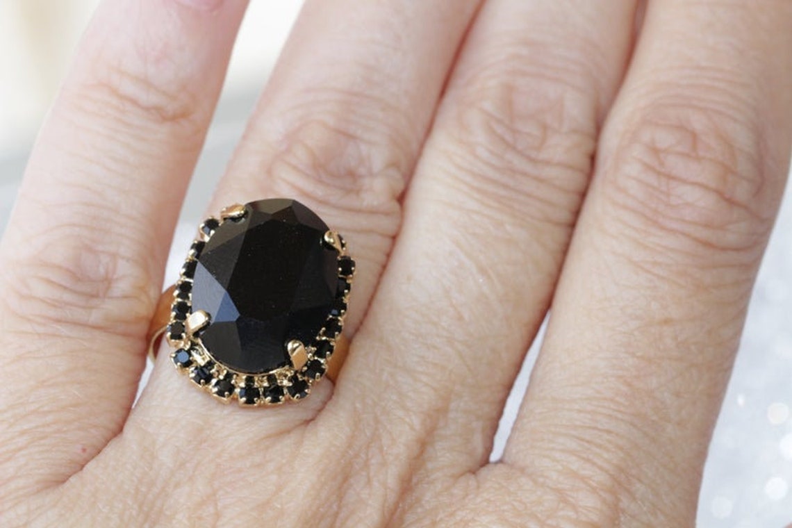 Schwarzer Stein Ring