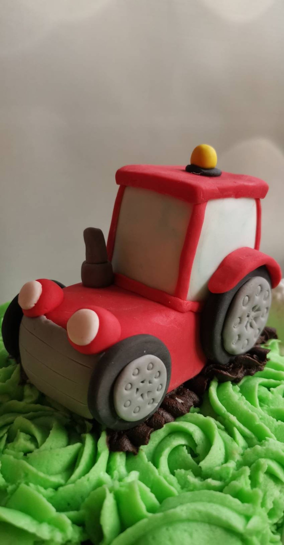 Edible Fondant Tractor Cake Topper Etsy