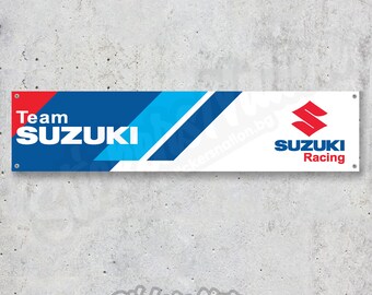 Suzuki Motorcycle Banner Garage Workshop Sign Printed PVC Trackside Display 