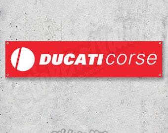 Ducati Logo Mortorcycle PVC Banner Garage Workshop Sign Trackside Signage Poster