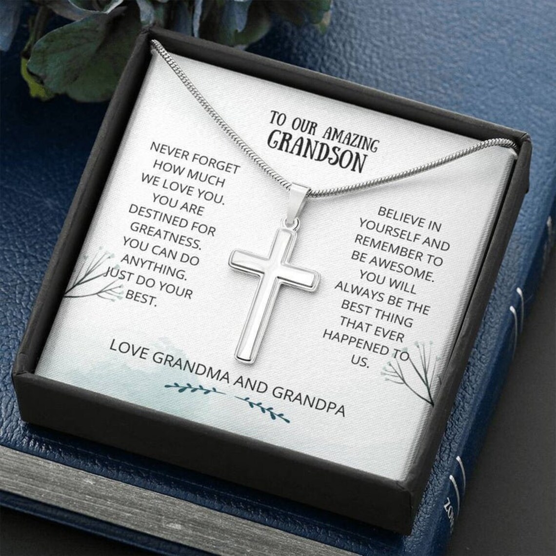 Personalized To My GrandSon Necklace Gifts For GrandSon Etsy