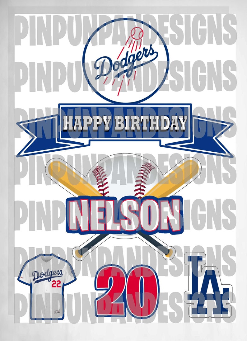 Dodgers Cake Topper Dodgers Banner Dodgers Birthday Dodgers | Etsy