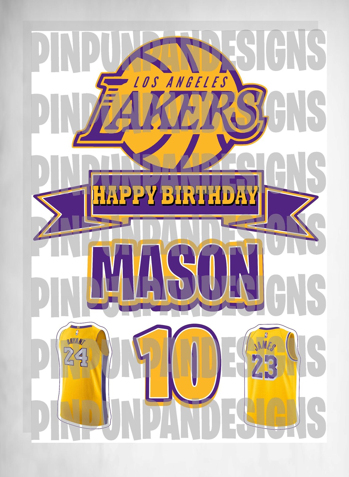 Lakers Cake Topper Lakers Birthday Lakers Party Lakers | Etsy