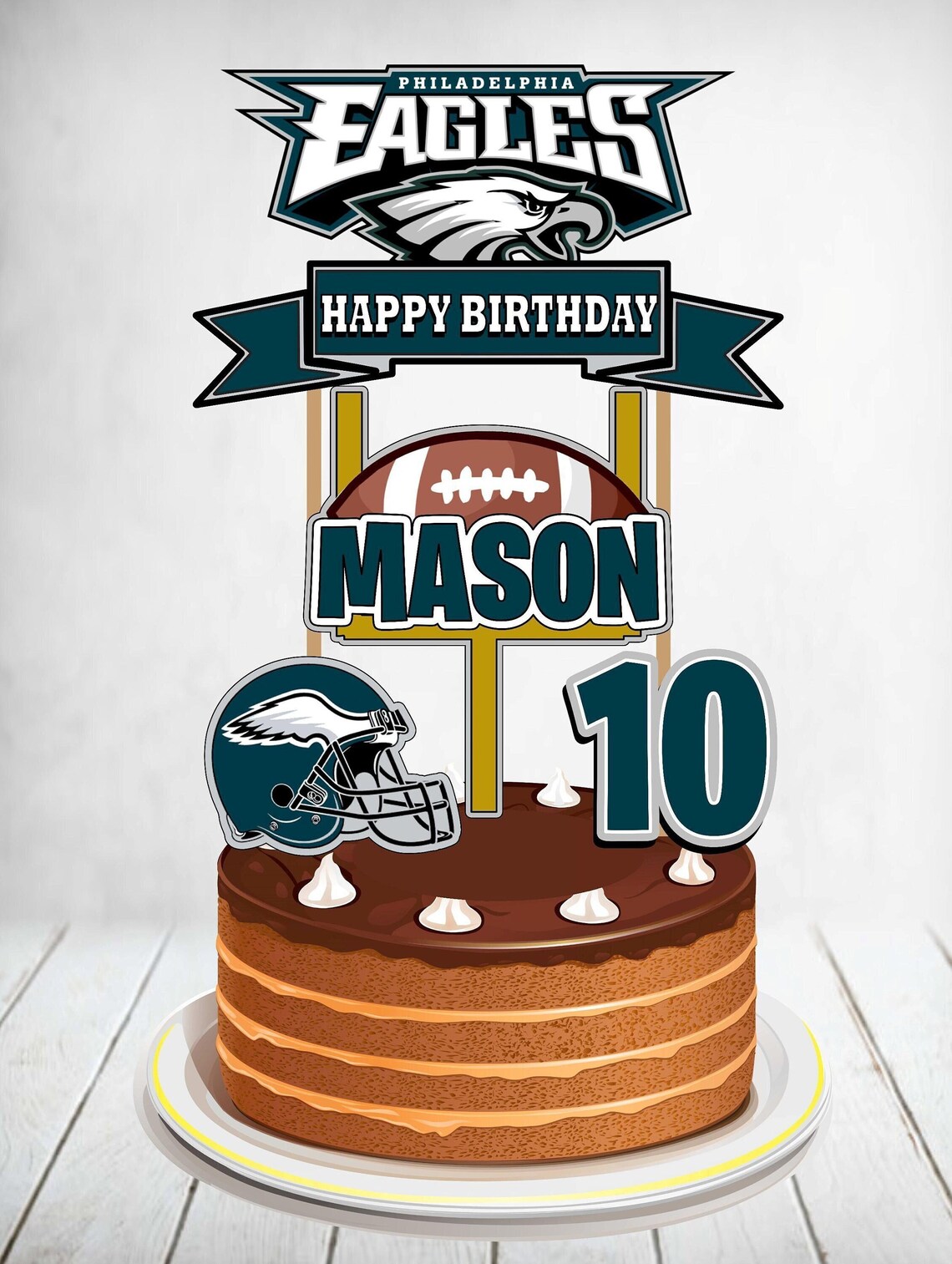 Philadelphia Eagles Cake Topper Eagles Birthday Eagles Etsy