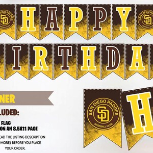 San Diego Padres Banner San Diego Padres Birthday San Diego | Etsy