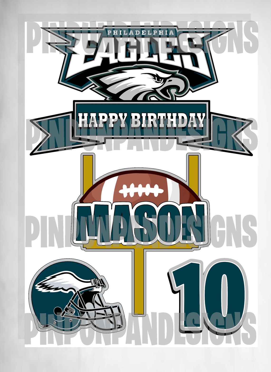 Philadelphia Eagles Cake Topper Eagles Birthday Eagles | Etsy